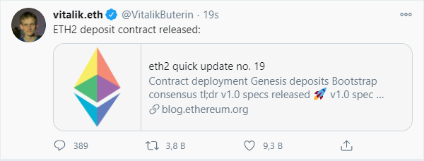 Beklenen Ethereum 2.0 lansman tarihi açıklandı, fiyatı arttı