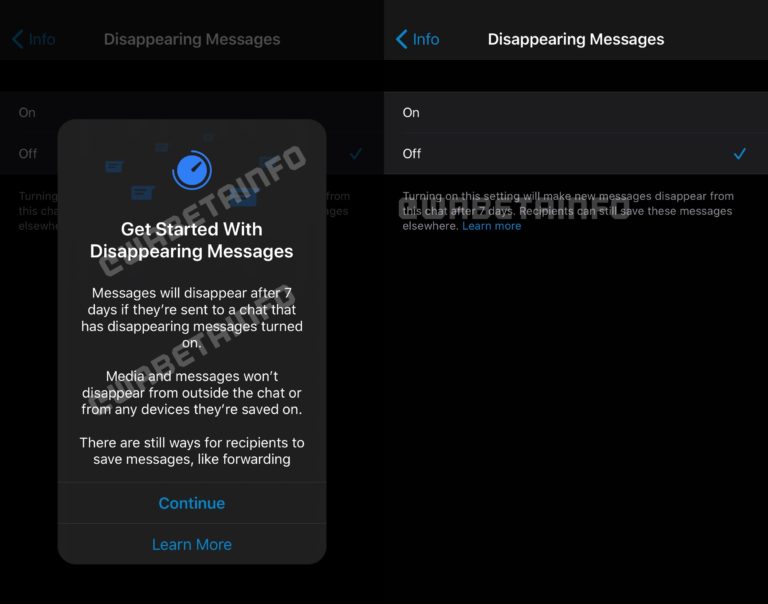 WhatsApp süreli mesajlar