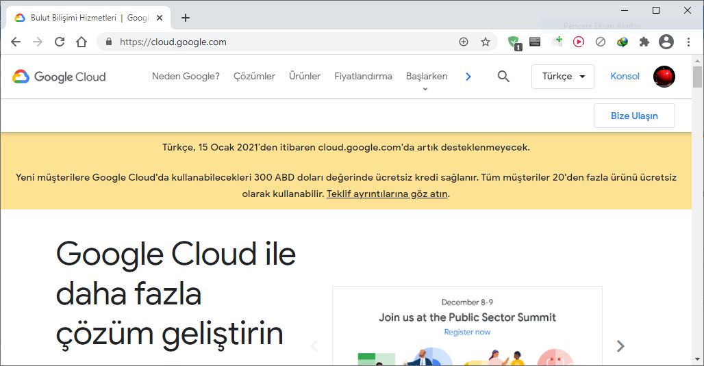 google cloud türkçe dil desteği