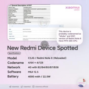 Redmi Note 8 2021