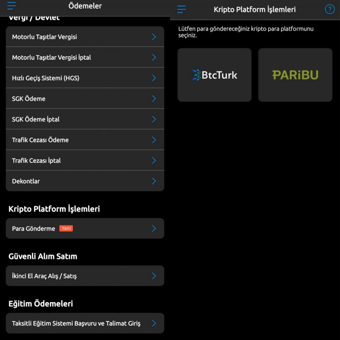Yapı Kredi mobilden kripto para borsalarına para gönderilebiliyor!