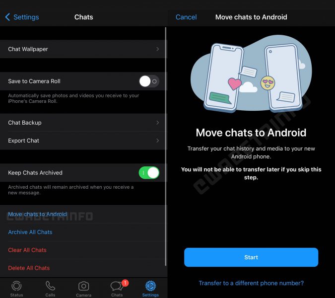 WhatsApp, Sohbetleri IOS'tan Android'e Taşımaya Başlıyor WhatsApp Ios to Android