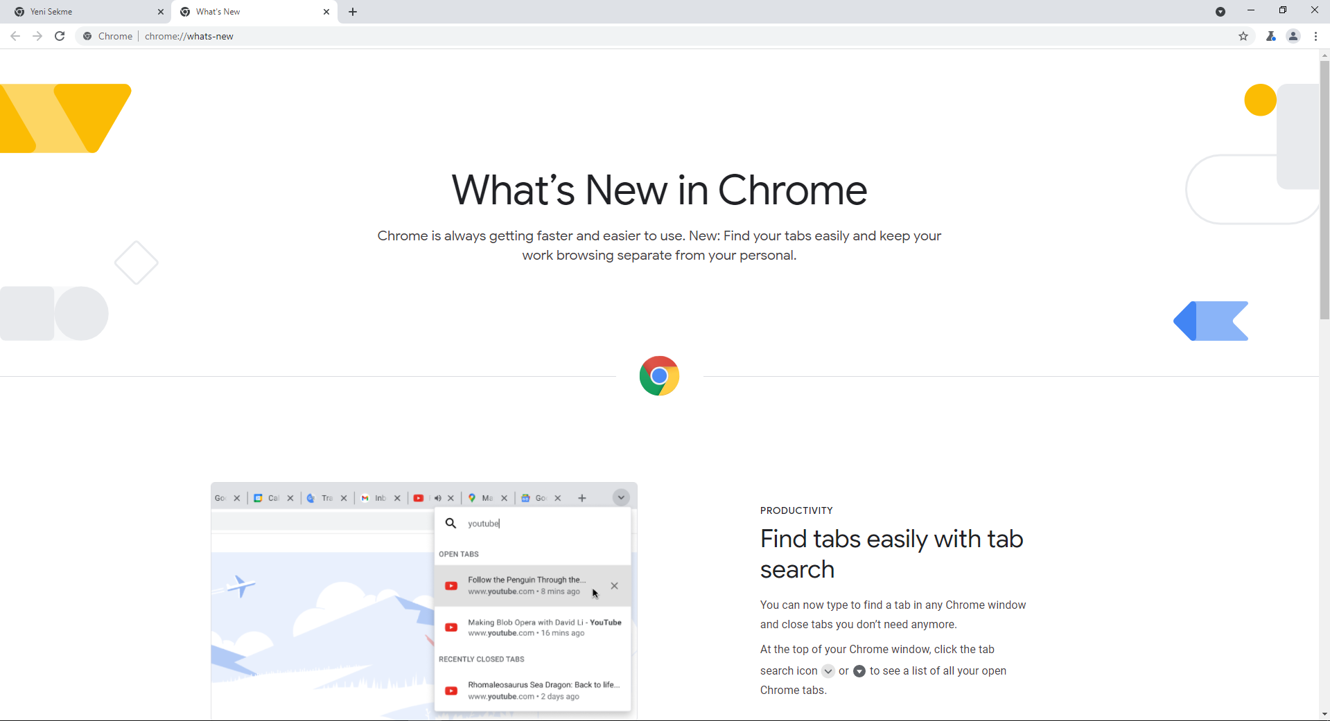 Chrome Yenilikler