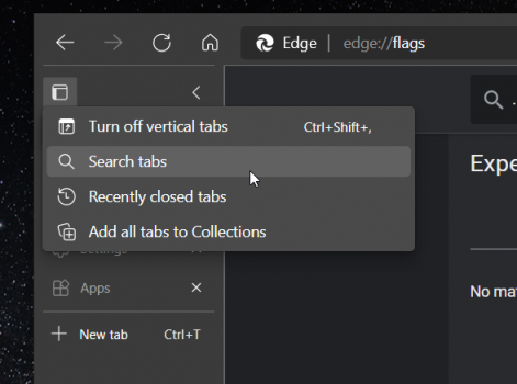 Microsoft, Edge için Sekmeleri Ara Özelliği Üzerinde Çalışıyor Edge Search Tabs