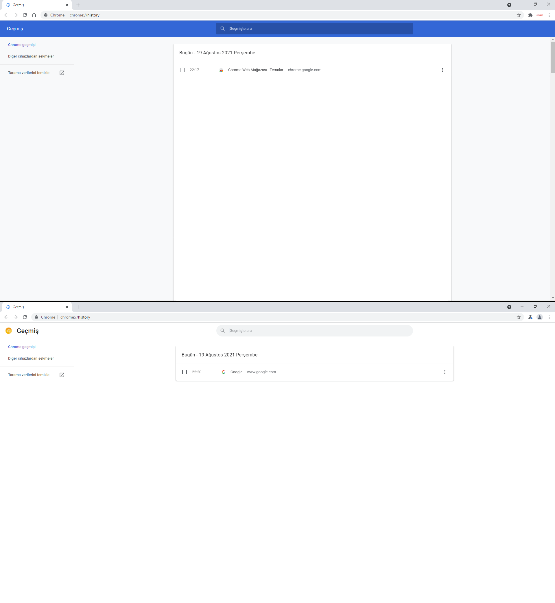 Chrome Eski-Yeni Geçmiş