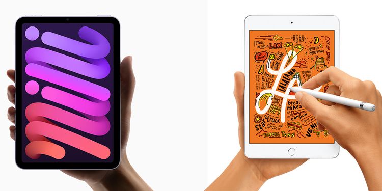 iPad mini 6 ve iPad mini 5 tasarım