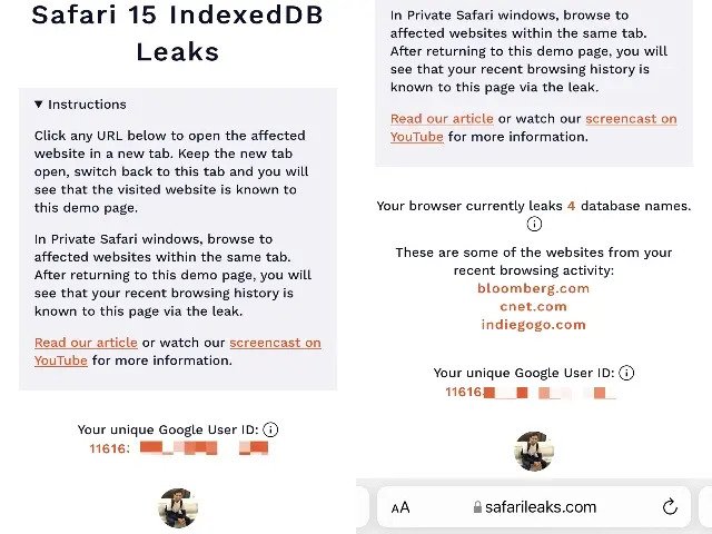 Bu Safari Hatası, Tarama Geçmişlerini ve Google Hesap Bilgilerini Ortaya Çıkarabilir!