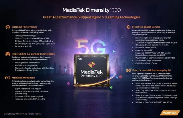 MediaTek Dimensity 1300 5G Tanıtıldı! İşte Özellikleri