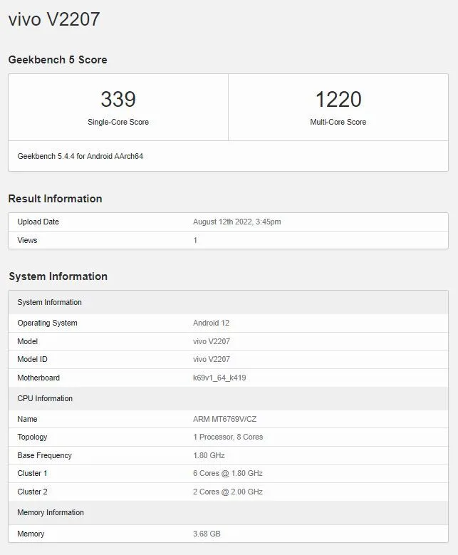 Yeni Vivo Y22, Helio G85 İşlemcisini Kullanacak Vivo Y22