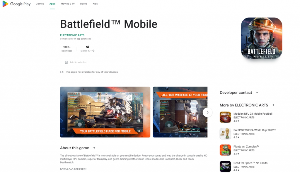 Battlefield Mobile Oyunu Artık Play Store'da !