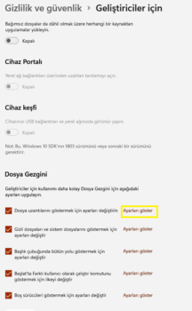 Dosya uzantılarını göstermek için ayarları değiştirin