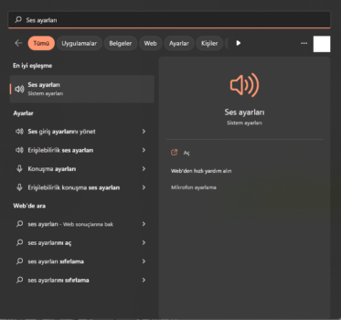 Windows 11 Ses Ayarları