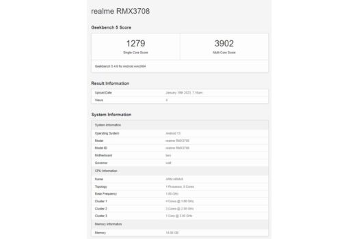 Realme GT Neo 5 Geekbench'te! Yeni Canavar Yolda!