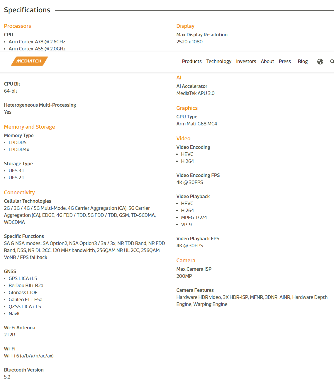 MediaTek Dimensity 7050