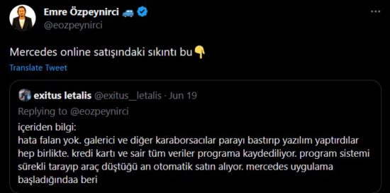 Galericilerin Mercedes'in Online Satış Sistemine Bot Kurdurduğu İddia Edildi!