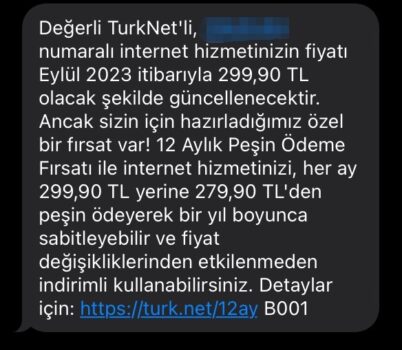 TurkNet Abonelik Ücretleri Zamlandı!