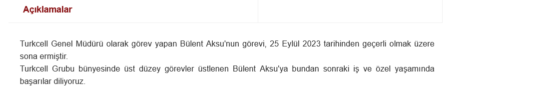 Turkcell'in Çiçeği Burnunda CEO'su Bülent Aksu'nun Görevine Apar Topar Son Verildi!