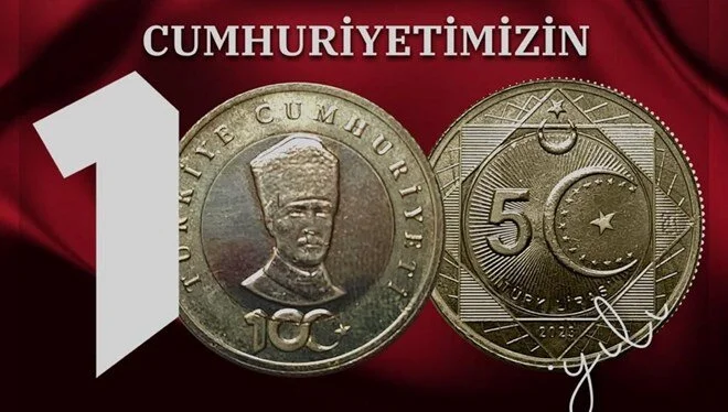 Cumhuriyet'in 100. yılına özel hatıra parası basıldı