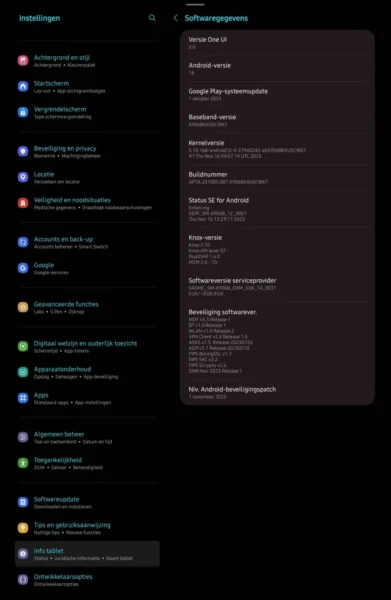 Galaxy Tab S8 için Android 14