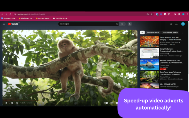YouTube reklamları Ad Speedup