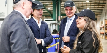 Vertiv jobs announcement

Philip O’Doherty, managing director of E&I business, Vertiv, Giordano Albertazzi, Vertiv CEO, and Mel Chittock, interim CEO, Invest NI chatting to Melika Azhdari, MV Project manager, during a tour of the Campsie site following the announce of approx. 200 new jobs.

Credit © Lorcan Doherty