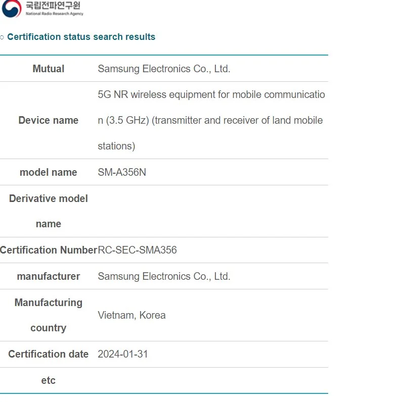 Galaxy A35 NRRA