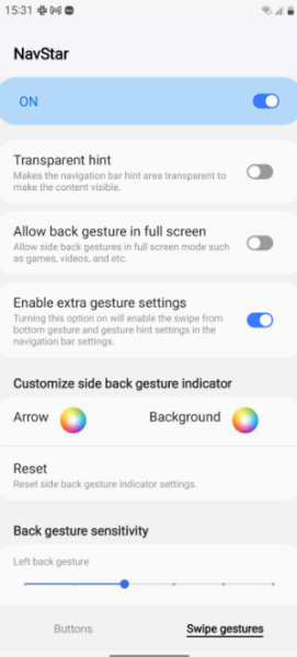 Galaxy S24 navigasyon çubuğu