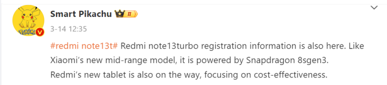 Redmi Note 13 Turbo işlemci