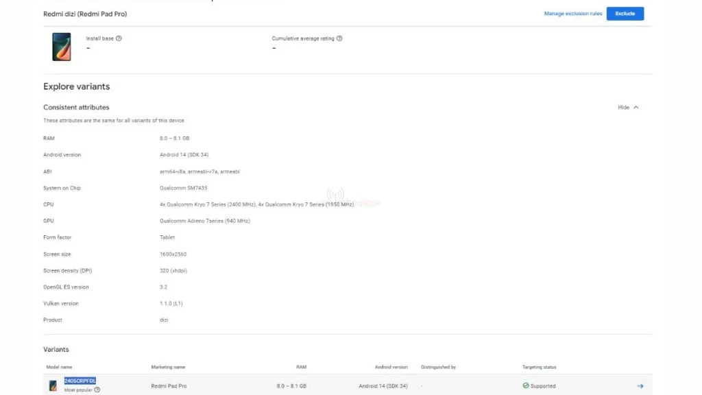 Redmi Pad Pro Play Console