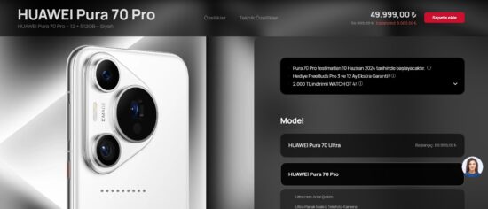 Huawei Pura 70 Pro Türkiye fiyatı