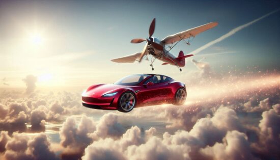 tesla uçan araba