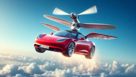 tesla uçan araba