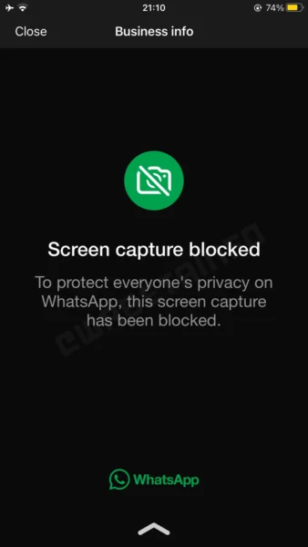 WhatsApp ekran görüntüsü almayı engelliyor WhatsApp ekran görüntüsü