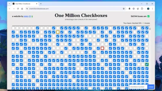 one million checkboxes oyunu