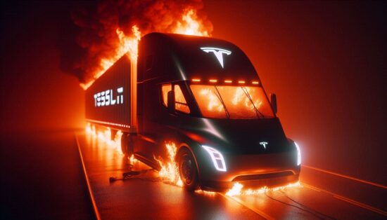 Tesla tır alev alev yandı! Tesla Semi alevlerin kurbanı oldu!
