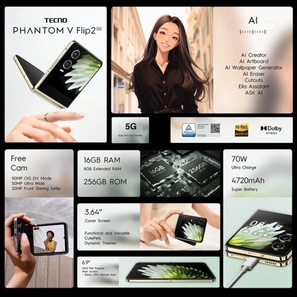 TECNO PHANTOM V Fold 2 ve PHANTOM V Flip 2 tanıtıldı