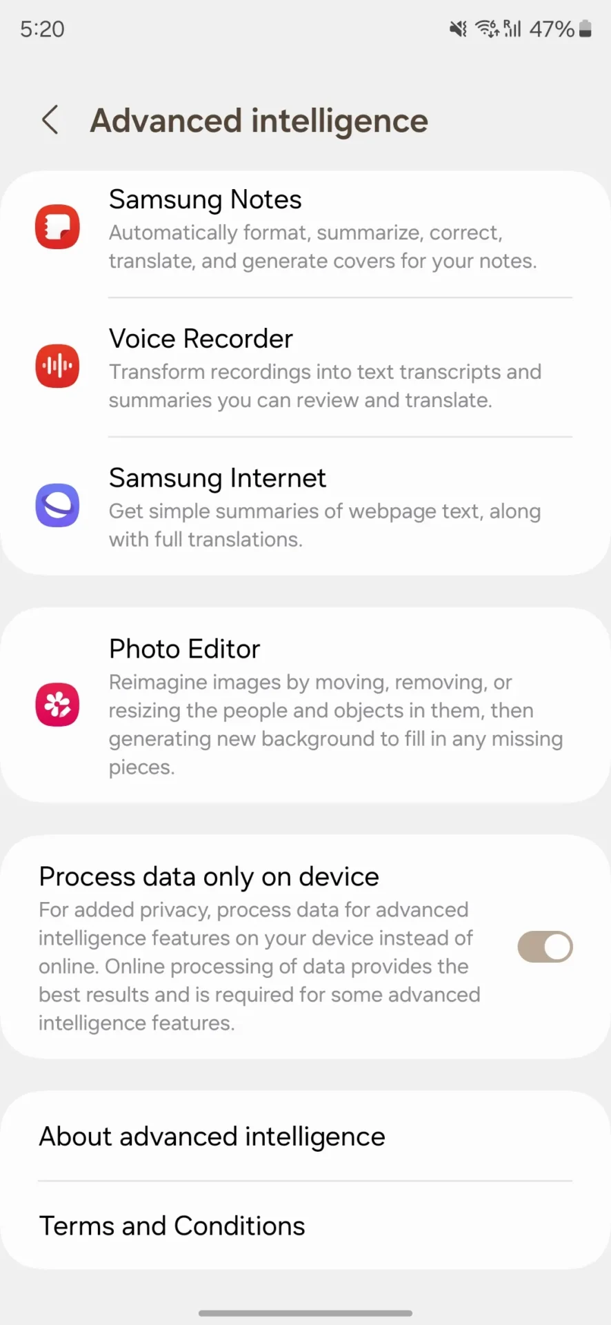 samsung galaxy ai özelliği