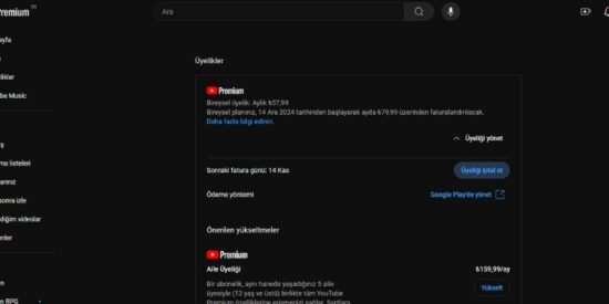 Youtube premium iptal etme