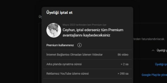 Youtube Premium iptal etme