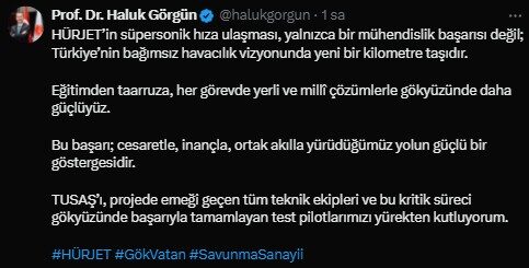 HÜRJET supersonik hız sınırını geçerek rekor kırdı