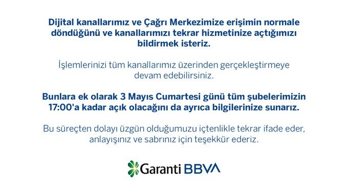Garanti BBVA uygulaması çalışmıyor! Garanti BBVA çöktü mü?