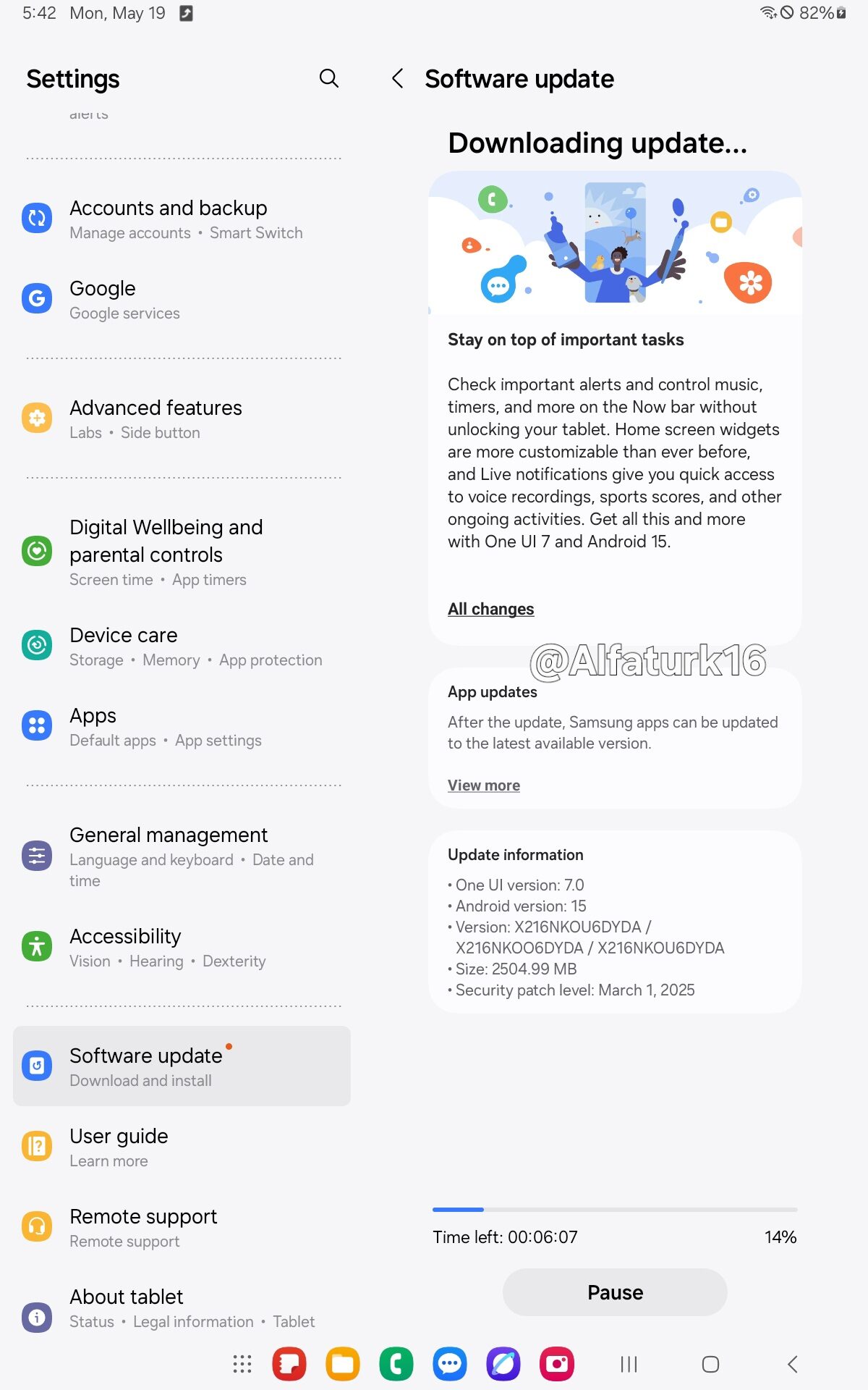 galaxy tab a9 one ui 7
