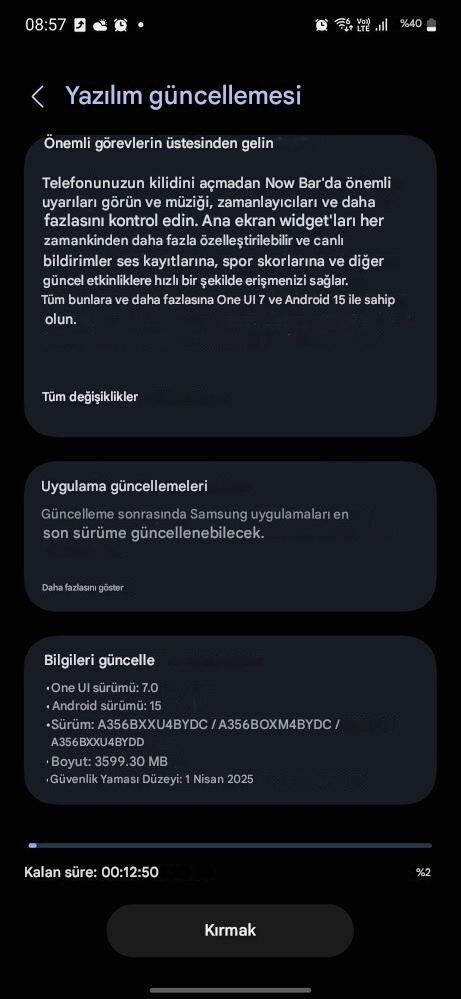 Galaxy A35 One UI 7 çıktı! Samsung A35 Android 15 geldi!