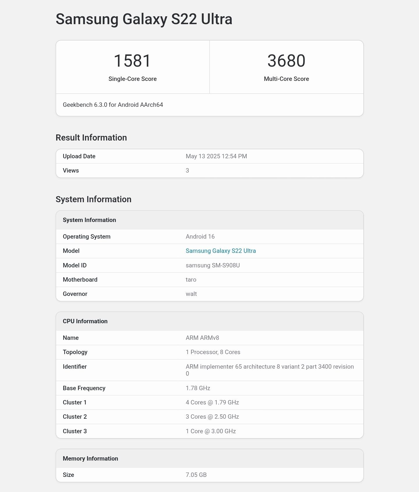 s22 ultra geekbench galaxy s22 ultra one ui 8 performans