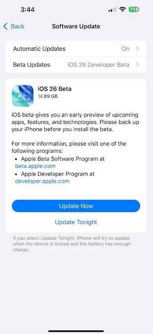 ios 26 beta
