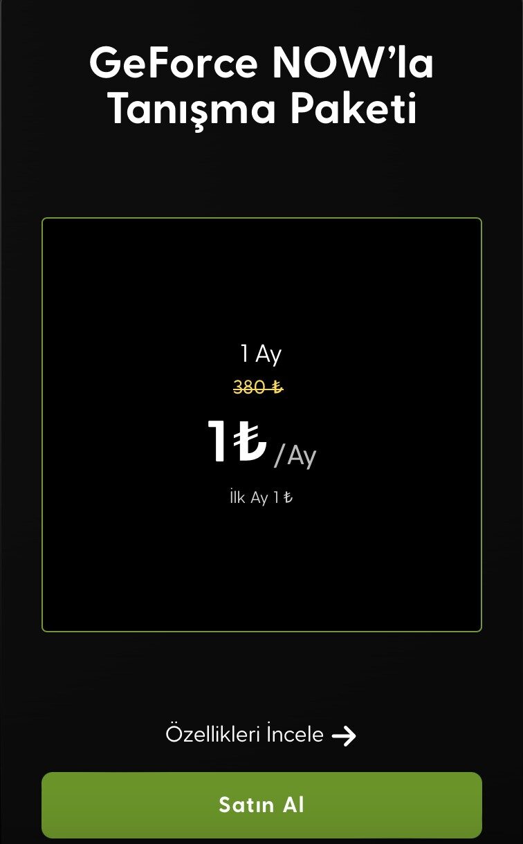geforce now 1 ay 1 tl