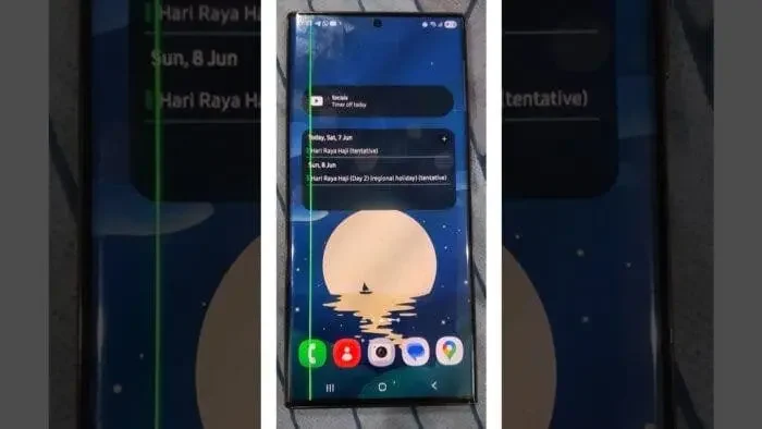One UI 7 siyah çizgi hatası