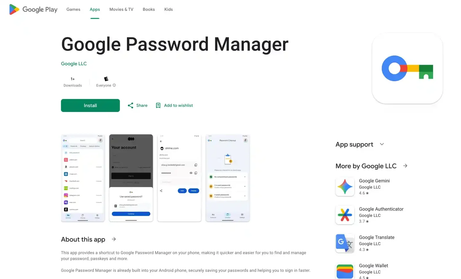 Google Şifre Yöneticisi Play Store için yayınlandı!