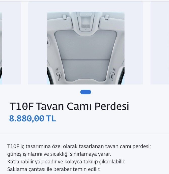 togg t10f tavan camı perdesi