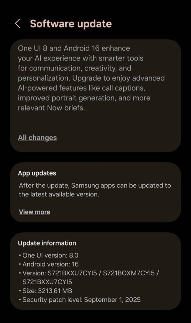 Galaxy S24 FE One UI 8